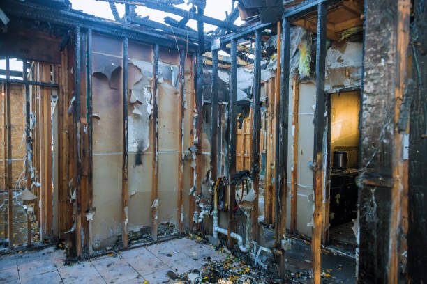 Professional Fire Damage Restoration technician working in Skillman, NJ